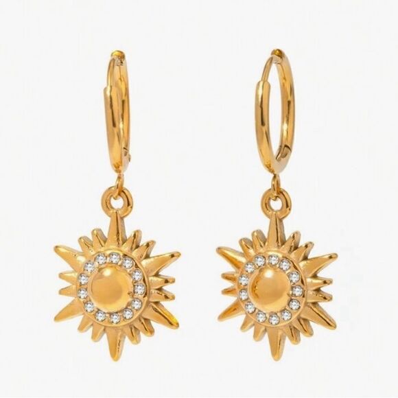 Sun hoop earrings M720 - Picture 1 of 4